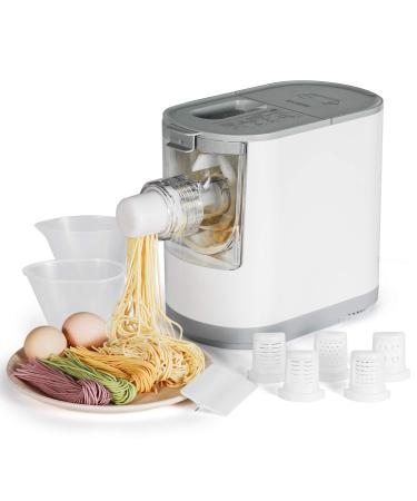 Razorri Electric Pasta and Noodle Maker - Automatic Pasta Machine, Compact Size Makes 2-3 Servings, 6 Noodle Shapes to Choose - Spaghetti, Fettuccine, Macaroni, Linguine, Sliced Noodle, Udon 1-3 Servings