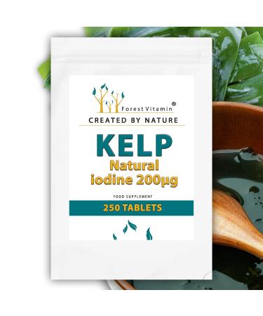 KELP - Forest Vitamin - Kelp Natural Iodine 200 g - 250 Tablets - Japanese Kelp - Health & Beauty