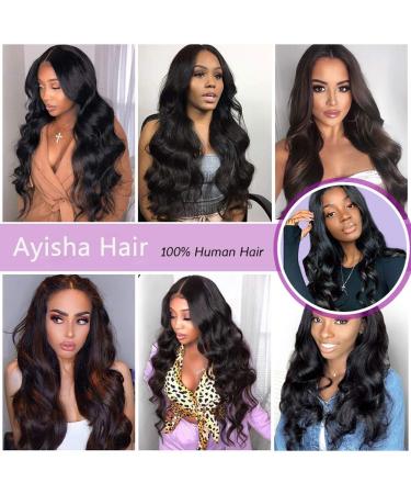 18 20 22 24 Inch Body Wave Human Hair Bundles - Ayisha Unprocessed Natural Black Hair Extensions for Black Women - Buy Online on GoSupps.com