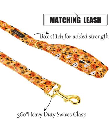 Handmade Halloween Dog Leash - Aring Pet Hundeleine for Small Medium & Large Dogs - Pumpkin Ghost Design - Buy Online on GoSupps.com