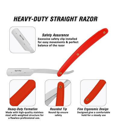 Tips&Toes Professional Straight Razor - Stainless Steel Barber Tool for Beards & Mustaches - Includes Safety Pouch - Ship Worldwide - Buy Online on GoSupps.com