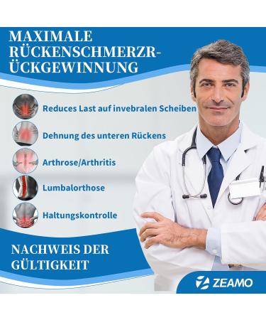 ZEAMO Back Bandage for Men & Women - Pain Relief Lower Back Belt with 5 Struts & 3 Types of Heated Pads - Ideal for Herniated Disc (Medium) - Buy Online on GoSupps.com