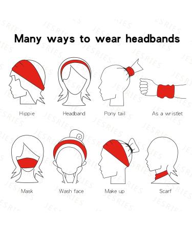 Women's Non Slip Workout Headbands - Pack of 12 Multicolor Sweatbands for Yoga, Travel, Fitness - Elastic Moisture Wicking Hairbands for Girls - Buy Online on GoSupps.com