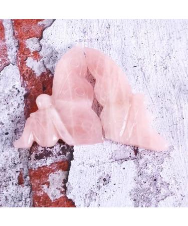 1pc 2.5 inches Natural Hand Carved Rose Quartz Carving Butterfly Fairy Crystal Crafts Beautiful Crystal ERTEYIN - Buy Online on GoSupps.com