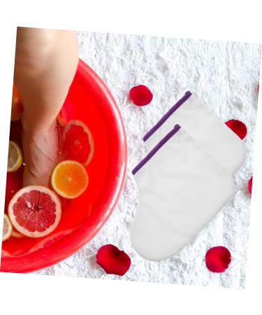 FRCOLOR 1pair Waxed Feet Paraffin Wax Feet Booties Spa Booties Holsters Paraffin Wax Feet Cover Bag Spa Feet Cover Paraffin Booties Foot Spa Liners Sock Fluff Dedicated White - Buy Online on GoSupps.com