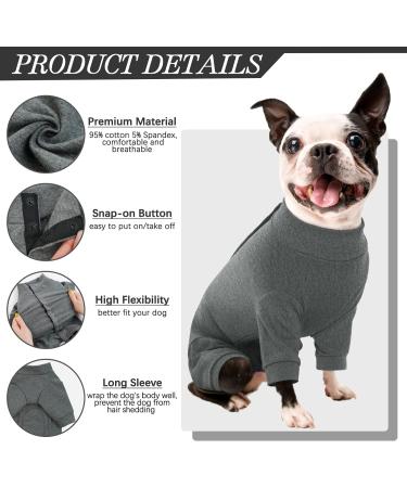 Kuoser XS Gray Dog Medical Body - Post-Op Recovery Pajamas | Anti-Licking Wound Protection & Cone Alternative - Buy Online on GoSupps.com