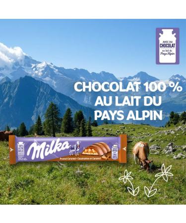 Milka Peanut & Caramel - Milk Chocolate Bar with Caramel Peanut Shards - Display of 36 Bars (37g) - Buy Online on GoSupps.com