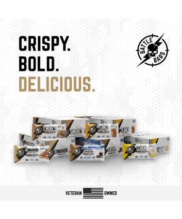 Battle Bars Crispy Protein Bar 17g Protein per Snack Bar - Gluten Free No Artificial Flavors or Colors - Veteran Founded - Peanut Butter (60g) 12 Count Peanut Butter 1 Count (Pack of 12) - Buy Online on GoSupps.com