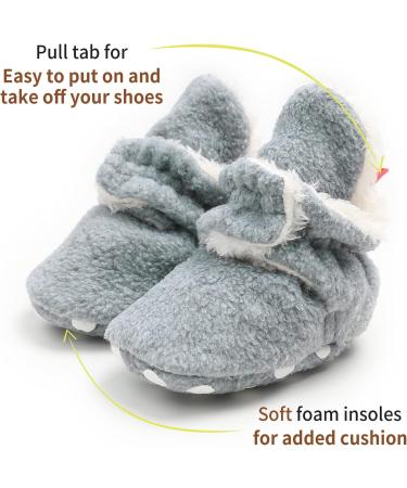 EDOTON Unisex Newborn Winter Boots | Warm Non-Slip Sole Bootie Socks 0-6 Months Gray - Buy Online on GoSupps.com