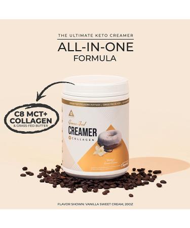LevelUp Vanilla Sweet Cream C8 MCT Collagen Protein Ketogenic Coffee Creamer 19.5 oz - Ketosis Supplement for Ketogenic Diet - Pack of 1 - Buy Online on GoSupps.com