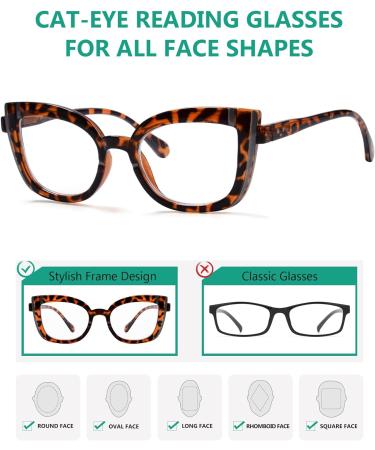 Eyekepper 5-Pack Cat Eye Reading Glasses for Women - Cute +1.00 Magnification - Stylish Mixed Colors - Buy Online on GoSupps.com