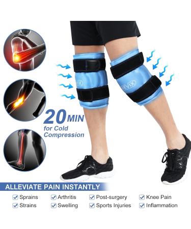 Revix XL Reusable Knee Cooling Pads - Gel Cool Pack for Pain Relief Swelling & Recovery - 2 Pieces with Velcro Fastener (Blue) - Buy Online on GoSupps.com