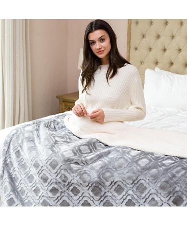 Buy Soft Electric Thermal Blanket - Flannel 3 Heating Settings Overheating Protection Washable 165x90cm - Perfect for Home & Office - Gray - Buy Online on GoSupps.com