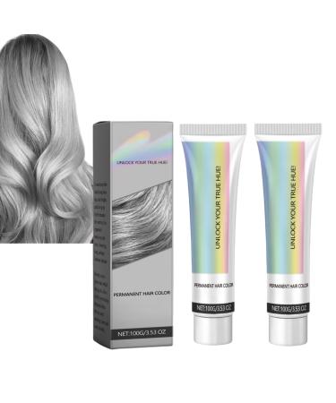 Natural Essence Extract Silver Hair Dye Two-in-one Gray Hair Cream, Elegant and Long-lasting, Non-fading, Easy to Apply, Suitable for All Hair Types