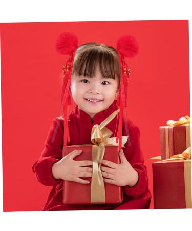 Housoutil 2 Pairs Antique Hairpin Tassel Hair Clip Hanfu Headdress Kids Barrettes for Hair Chinese Hair Clip Fluffy Hair Clips Hanfu Hair Clamps Kid Headwear Baby Girl Plush Issue Card Red - Buy Online on GoSupps.com
