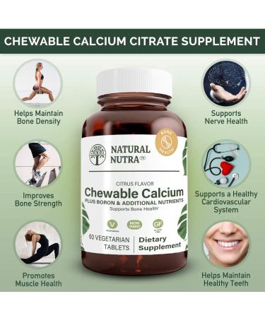 Natural Nutra Chewable Calcium Supplement for Bone & Muscle Health - 60 Tablets - Buy Online on GoSupps.com