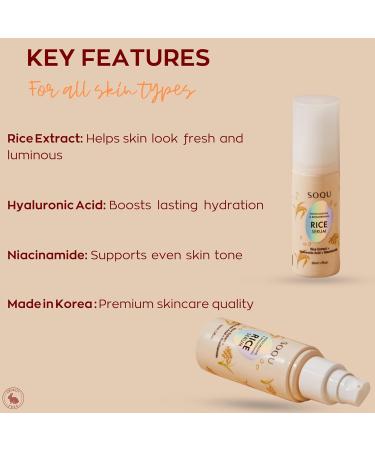 Moisturizing Facial Rice Serum - Hydrating and Brightening Formula with Niacinamide and Hyaluronic Acid for Radiant Skin - 50ml 1.69oz - Made in Korea (50ml / 1.69fl oz Rice Serum) Rice Serum 1.69 Fl Oz (Pack of 1) - Buy Online on GoSupps.com
