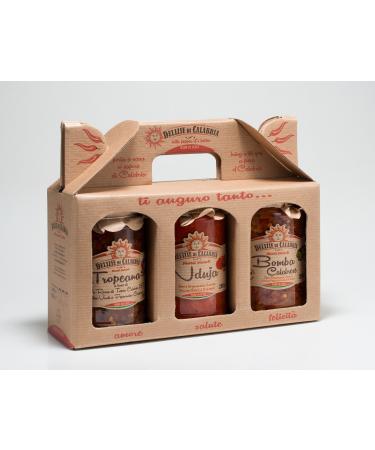 Delizie di Calabria Kraft i Trois Treasures Trio de Sauces Picquantes Calabresi Lot de 3 x 540 g