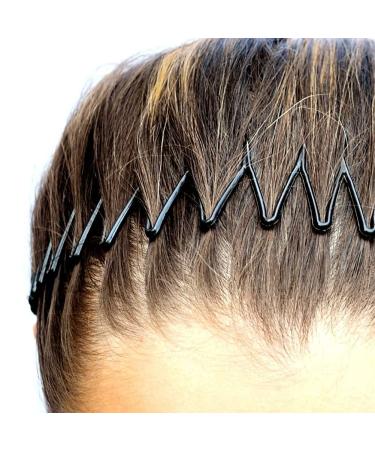 Stretch Comb 2 Pack - Full Circular Zigzag Plastic Headband for All Hair Types | Hair Accessories for Long & Short Hair (Black) - Buy Online on GoSupps.com