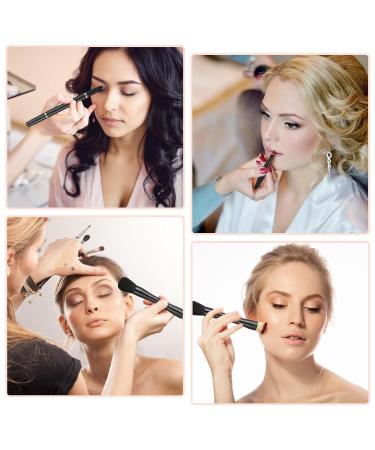 Two 4-in-1 Travel Makeup Brush Set with Case - Double Ended Professional Brushes for Foundation Blush Eyeshadow and Concealer - Portable Mini Makeup Gift Idea - Buy Online on GoSupps.com