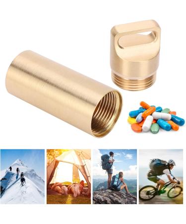 Waterproof Brass Pill Case Fob - Perfect for Hiking & Camping | Durable Travel Accessory - Buy Online on GoSupps.com