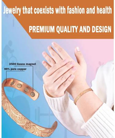 Buy Copper Bracelet 16.5 cm for Women | Health Benefits & Magnetic Therapy | International Shipping - Buy Online on GoSupps.com