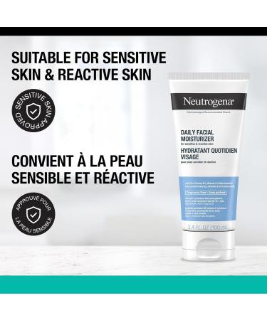 Neutrogena Fragrance Free Daily Facial Moisturizer Face & Neck Moisturizer for Sensitive Skin with Vitamin B3 Pro-Vitamin B5 & Vitamin E Supports Skin's Dynamic Barrier 100ml - Buy Online on GoSupps.com