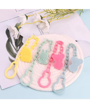 Punwey Pacifier Clip Chain Set - 4 Soft Baby Pacifiers & Adapters for Bite Toys - Perfect for International Shipping - Buy Online on GoSupps.com