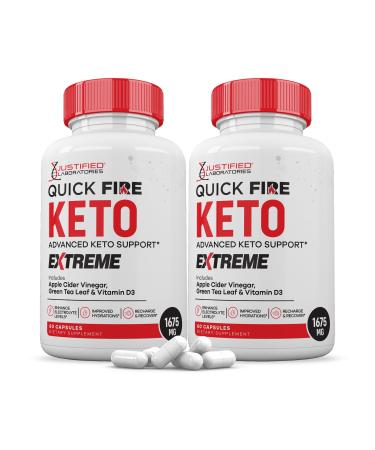 (2 Pack) Quick Fire Keto ACV Extreme Pills 1675MG Keto Support Blend Alternative to QuickFire Keto Gummies Includes Apple Cider Vinegar Extra Virgin Olive Oil Powder Green Tea Leaf 120 Capsules