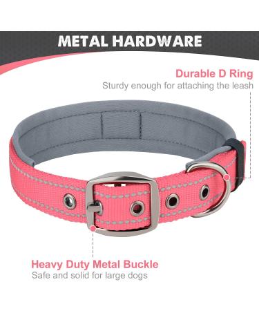 Joytale Softly Padded Neoprene Dog Collar for Small Dogs - Reflective Nylon Pink - 1 Pack - Buy Online on GoSupps.com