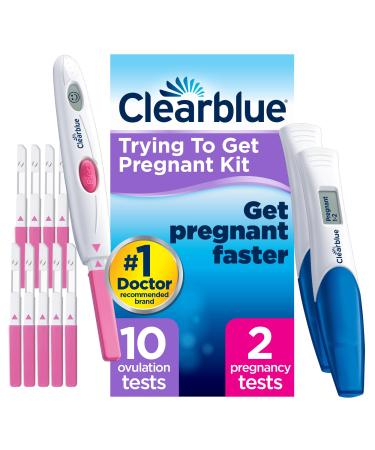 Clearblue Pregnancy Test - Digital with Weeks Indicator 2 Digital Tests & Digital Ovulation Test Kit (OPK) - Clearblue Proven to Help You Get Pregnant 1 Digital Holder and 10 Tests 10 Count (Pack of 1) Clearblue