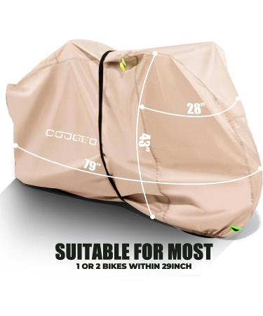 Waterproof Bike Cover for 1 or 2 Bikes | 420D Heavy Duty Outdoor Storage Solution with Wind-Secure Strap | Rain, Sun, UV, Dust, Windproof | Includes Storage Bag | XL Size for Transport on Rack - Buy Online on GoSupps.com