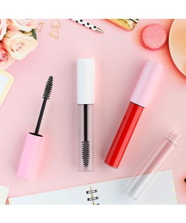 RONRONS 24pcs 10ml Mini Mascara Tube Empty Castor Oil Container w/ Pink Cap & Wand Brush for DIY Makeup - Home & Travel Friendly - Buy Online on GoSupps.com