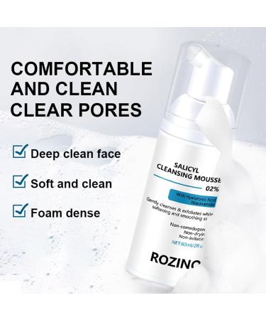 Facial Cleanser Salicyl Cleanser Mousse-Contains Salicyl Amino Acids Gently Cleanses The Skin Removes Acne Cleanses and Refines Pores Controls oil Moisturises Skin Breakouts Acne Prevention - Buy Online on GoSupps.com