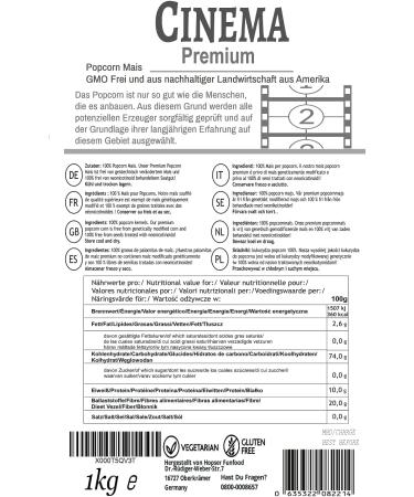 Premium XL Cinema Popcorn - Fresh 1 KG Bags for Perfect Movie Nights | International Shipping Available - Buy Online on GoSupps.com