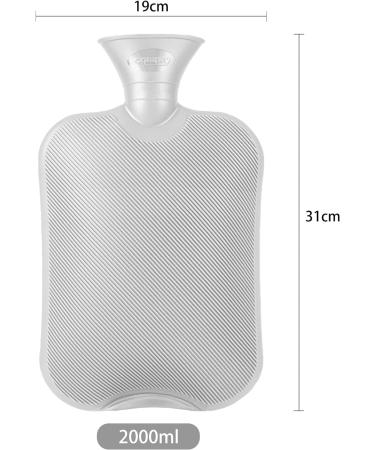 Samply 2L Hot Water Bottle with Furry Cover - White | Reusable Hot Water Bag - Buy Online on GoSupps.com