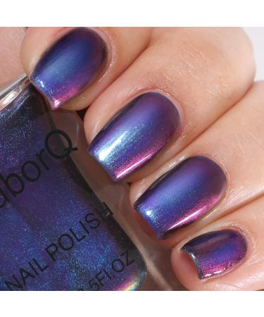 DouborQ Sparkling Chrome Nail Polish 15ml/0.52Fl Oz Holographic Chameleon Nail Polish Long-lasting Shimmer and Iridescent Effect
