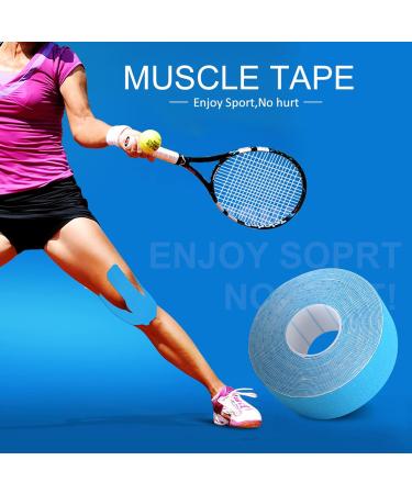 Kinesiology Tape for Sports Injuries | Elastic Adhesive Muscle Support Bandage - 1 Roll (Blue) | International Shipping Available - Buy Online on GoSupps.com