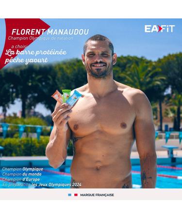 EAFIT Protein Bar - Peach Yogurt Flavor - Coated in milk chocolate - 15g of protein per bar - 5.5g of fat - low in sugar - 12 vitamins and minerals - Anti-doping certified - Buy Online on GoSupps.com
