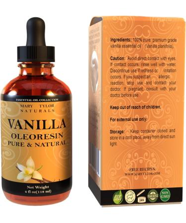 Vanilla Oleoresin Oil (4 oz) - 100% Pure Therapeutic Grade for Aromatherapy - Mary Tylor Naturals - Buy Online on GoSupps.com