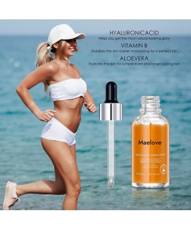 Maelove Vegan & Cruelty-Free Self Tanning Drops for Perfect Golden Glow - 1 fl oz (30ml) - Buy Online on GoSupps.com