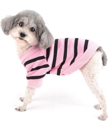 Zweitea Dog Shirts for Small Dogs - Summer Striped T-Shirts & Soft Cotton Sweaters in Baby Pink XL | Stylish Puppy Clothes - Buy Online on GoSupps.com