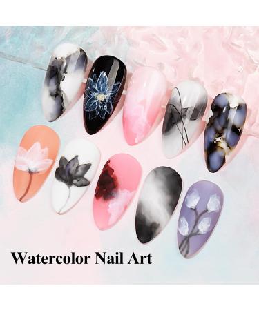 Blooming Gel Nail Polish Set - 12ML Black & White Watercolor Marble Ink for Stunning Nail Art & DIY Manicure at Home - 2PCS - Buy Online on GoSupps.com
