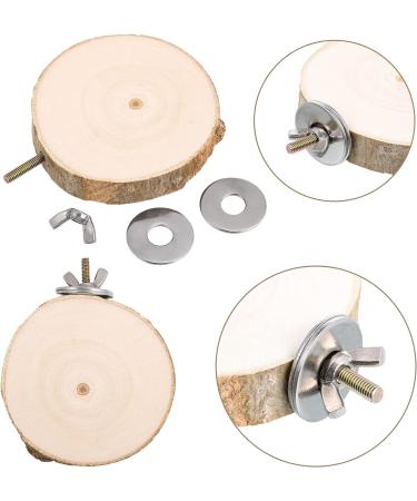 ALTcompluser 4 Pack Bird Perch Stand Platform Toy Parrots Cage Toys Round Wooden Springboard for Budgie Cockatiels Finches Small Parakeets Bird Toys - Buy Online on GoSupps.com