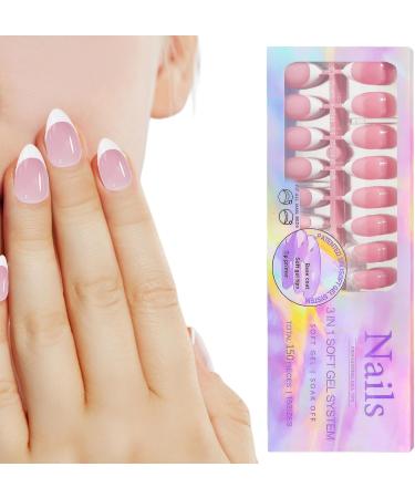 White French Tip Press on Nails | Artificial Full French Nails for Women - Beauty Products for Home Wedding Dating Gathering Traveling Pochy 05 - Buy Online on GoSupps.com
