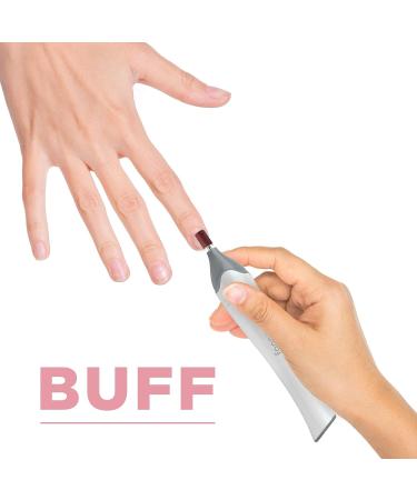 Fancii Professional Electric Manicure & Pedicure Nail File Set - Portable Nail Drill System with UV Dryer, Buffer, Polisher, Shiner, and Shaper in White/Grey - Buy Online on GoSupps.com