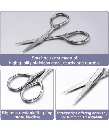 JIEYAO Small Eyebrow Scissors with PU Sheath Professional Grooming Scissors Moustache Scissors Facial Hair Scissors Straight Tip Stainless Steel Nose Hair Scissors for Men Women - Buy Online on GoSupps.com