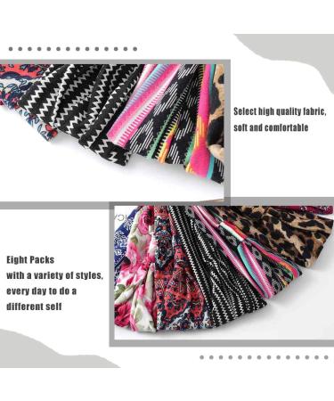 Boho Headband Set - Wide Yoga Stretch Bandeau for Women and Girls (8pcs) - Buy Online on GoSupps.com