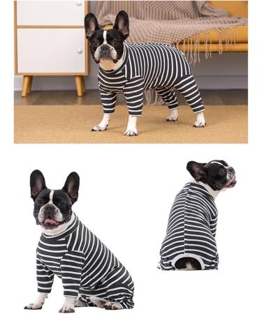 Ruiqas Dog Surgery Suit for Male & Female - Breathable M Dark Gray Striped Prevents Licking - Buy Online on GoSupps.com