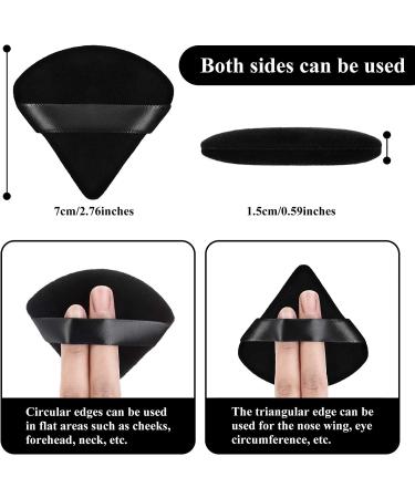 12-Piece Triangle Makeup Puff Set for Loose Powder - Reusable Black Small Face Cosmetic Tool - Buy Online on GoSupps.com